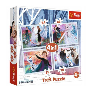 Puzzle 4w1 Kraina Lodu 2 W Magicznym Lesie Trefl