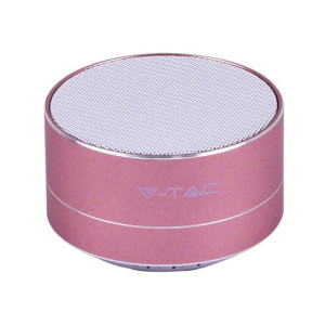 Przenośny Metalowy Głośnik Bluetooth Micro SD Mikrofon 400mah Różowy V-TAC