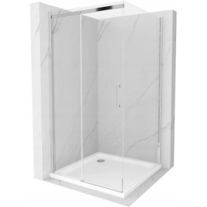 Mexen Omega kabina prysznicowa rozsuwana 100x100 transparent chrom brodzik