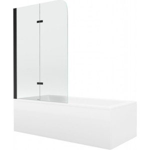 Mexen Cubik wanna prostokątna 160x70 cm z obudową i parawanem, transparent