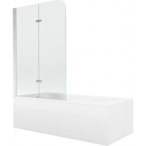 Mexen Cubik wanna prostokątna 170x70 cm z obudową i parawanem, transparent
