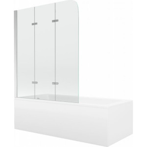 Mexen Cubik wanna prostokątna 170x70 cm z obudową i parawanem, transparent