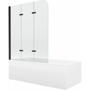 Mexen Cubik wanna prostokątna 170x70 cm z obudową i parawanem, transparent