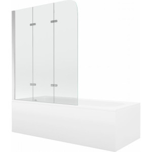 Mexen Vega wanna prostokątna 160x70 cm z obudową i parawanem, transparent