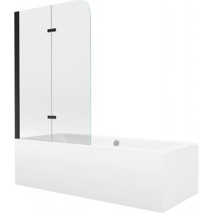 Mexen Cube wanna prostokątna 170 x 80 cm z obudową i parawanem, transparent