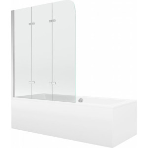 Mexen Cube wanna prostokątna 170 x 80 cm z obudową i parawanem, transparent