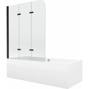 Mexen Cube wanna prostokątna 170 x 80 cm z obudową i parawanem, transparent