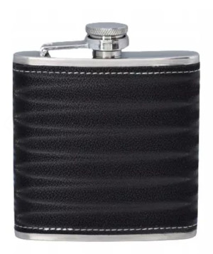 Piersiówka Stalowa Metalowa Nierdzewna Skóra 180ml