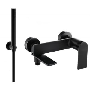 Mexen Zero R70 bateria wannowa z zestawem prysznicowym, czarna