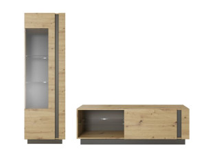 Zestaw Mebli do salonu pokoju ARLET DĄB ARTISAN