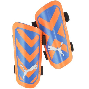 Ochraniacze piłkarskie puma ultra light strap pomarańczowo-niebieskie 30875