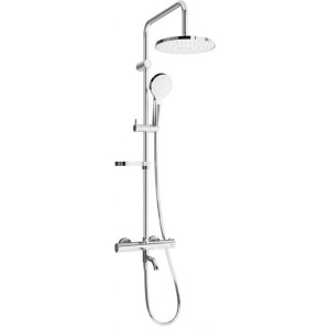 Mexen KX05 zestaw wannowo-prysznicowy i baterią termostat, chrom/biały