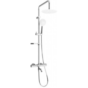 Mexen KX67 zestaw wannowo-prysznicowy z baterią termostat, chrom/biały