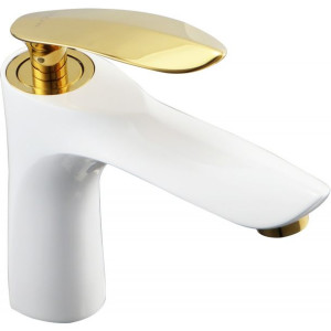 Mexen Lily bateria umywalkowa biała/złota - 73600-25