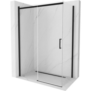 Mexen Omega kabina prysznicowa rozsuwana 140 x 80 cm, transparent, czarny -
