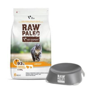 Vetexpert RAW PALEO ADULT CAT 6kg + Miska płytka dla kota GRATIS!!