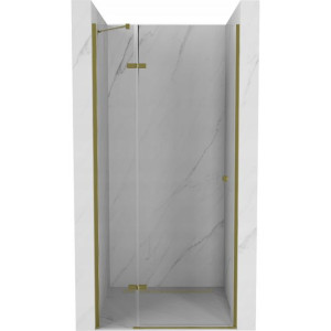 Mexen Roma drzwi prysznicowe uchylne 100 cm, transparent, złote