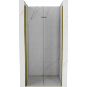 Mexen Lima drzwi prysznicowe składane 70 cm, transparent, złote