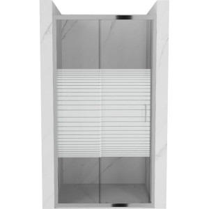 Mexen Apia drzwi prysznicowe rozsuwane 120 cm, pasy, chrom