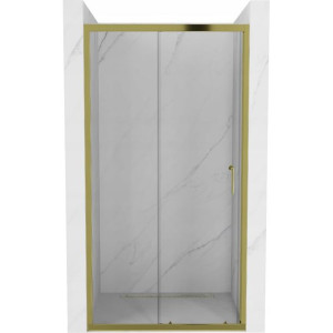 Mexen Apia drzwi prysznicowe rozsuwane 140 cm, transparent, złote