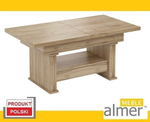 Ławostół Stół Ława L29 Szuflada Rozkładany do 210cm dąb craft złoty