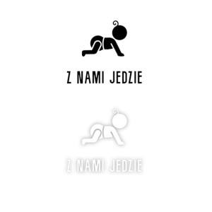 Naklejka Z NAMI JEDZIE na samochód na auto KOLOR