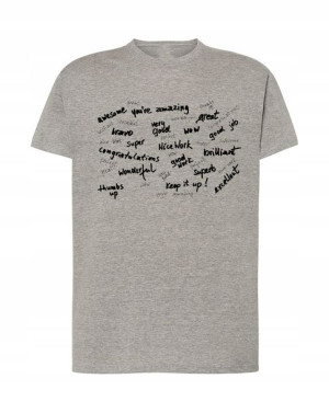 T-Shirt koszulka nadruk napisy Well Done r.M