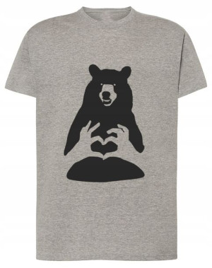 T-Shirt koszulka nadruk Niedźwiedź LOVE r.M
