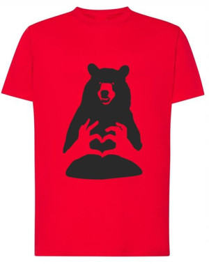 T-Shirt koszulka nadruk Niedźwiedź LOVE r.S