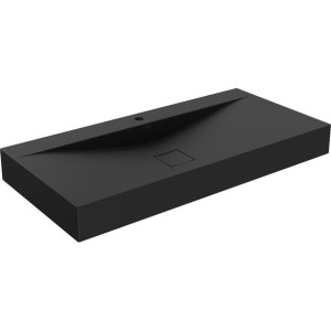 Mexen Poli umywalka nablatowa z konglomeratu 1/O 100 x 48 cm, czarna