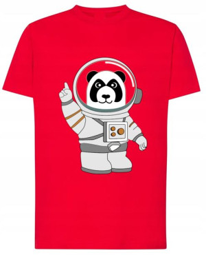 T-Shirt koszulka nadruk Panda astronauta r. XL