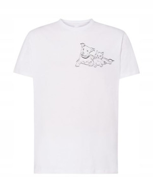 T-Shirt koszulka nadruk Pies i kot Rozm.S