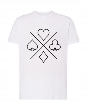 T-Shirt Koszulka nadruk Pik Kier Karty Rozm.L