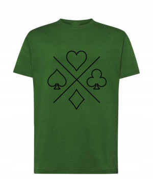 T-Shirt Koszulka nadruk Pik Kier Karty Rozm.S