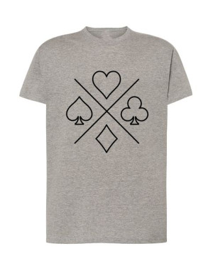 T-Shirt Koszulka nadruk Pik Kier Karty Rozm.XS