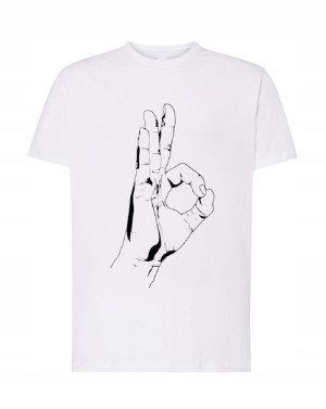 T-Shirt koszulka nadruk ręka OK Rozm.M