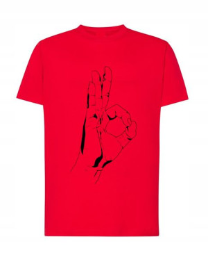 T-Shirt koszulka nadruk ręka OK Rozm.S