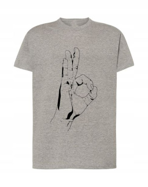 T-Shirt koszulka nadruk ręka OK Rozm.XS