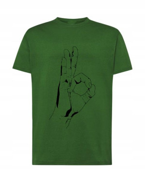 T-Shirt koszulka nadruk ręka OK Rozm.XXL