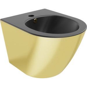 Mexen Lena bidet wiszący, czarny mat/złoty - 35224876