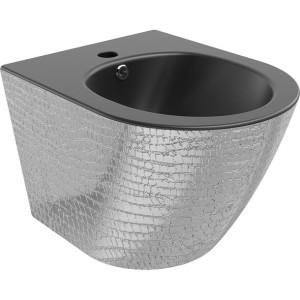 Mexen Lena bidet wiszący, czarna mat/srebrny wzór łuski - 35224872