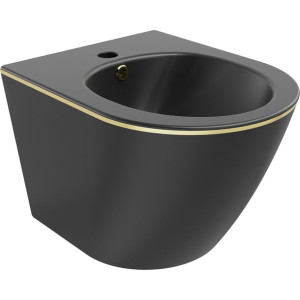 Mexen Lena bidet wiszący, czarny mat/złoty linia - 35224875