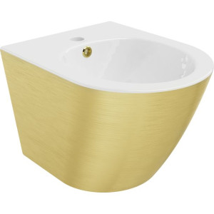 Mexen Lena bidet wiszący, biały/złoty wzór linie - 35224807