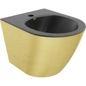 Mexen Lena bidet wiszący, czarny mat/złoty wzór linie - 35224877