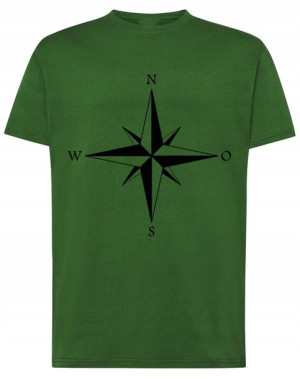 T-Shirt koszulka nadruk Róża wiatrów KOMPAS r.S