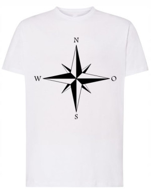 T-Shirt koszulka nadruk Róża wiatrów KOMPAS r.XL