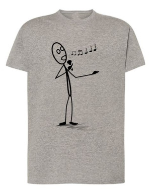 T-Shirt koszulka nadruk Śpiewak muzyka r.XXL