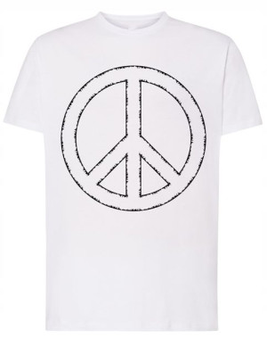T-Shirt koszulka nadruk znak Peace Pokój r.XL