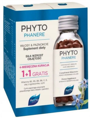 Phyto, Phytophanere DUO, włosy i paznokcie, 2 x 120 kapsułek
