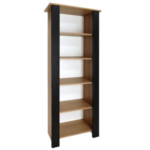 Regał otwarty 71cm hikora naturalna / czarny OSTIA